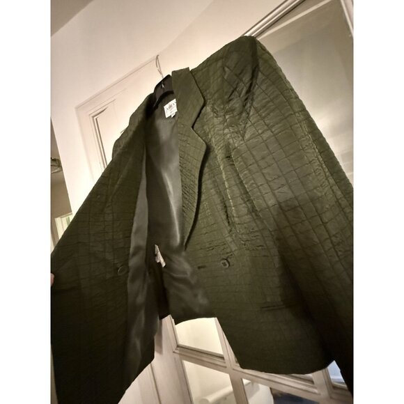 Giorgio Armani Le Collezioni women’s quilted green jacket Sz 10 made in italy - Picture 5 of 10